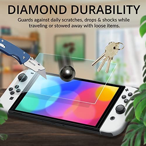 Tempered Glass Screen Protector for Nintendo Switch OLED - 4 Pack, Lifetime Edit