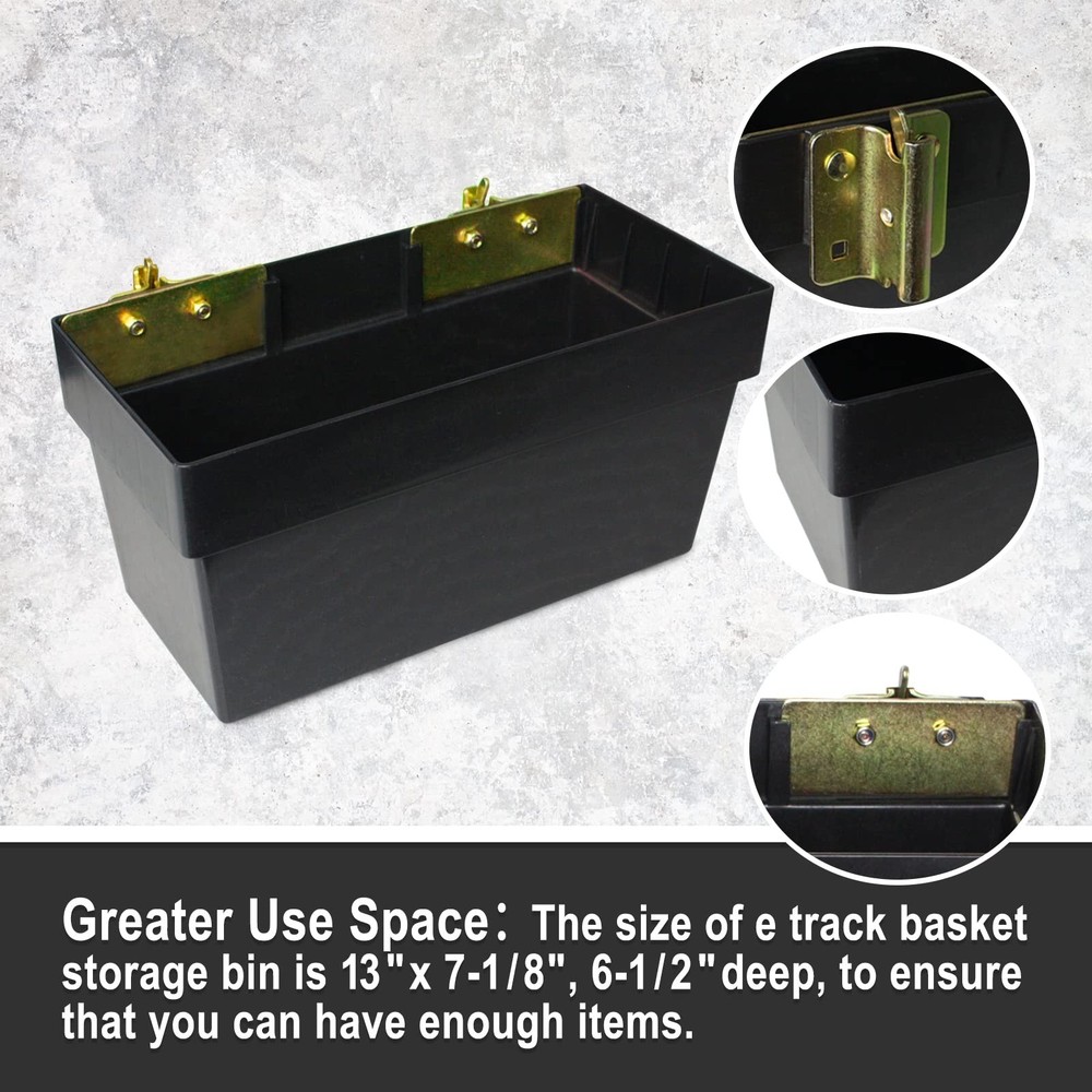 ENJ 2 Pack E-Track Basket Storage Bin, E Track Box for E-Track Systems, E Tra...