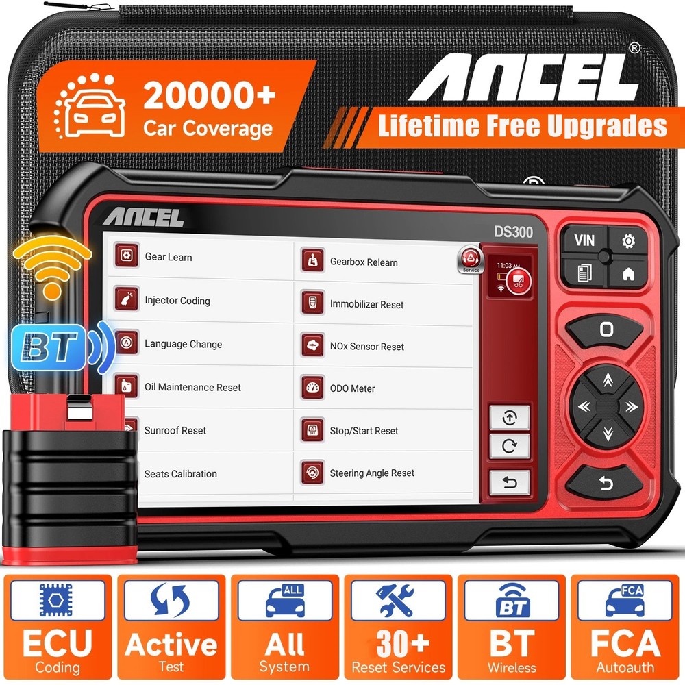 ANCEL DS300 OBD2 Scanner Diagnostic Tool Active Tester Ecu Coding Free update