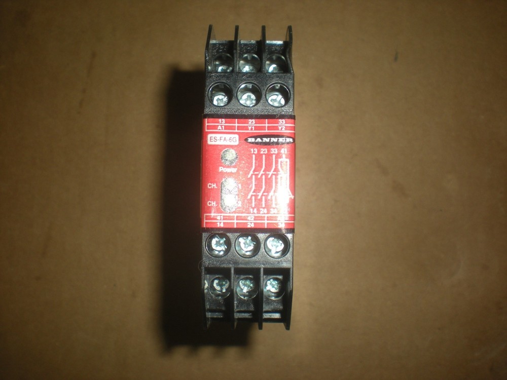 Banner Engineering ES-FA-6G Safety Relay for Emergency Stop Switch Module Unit