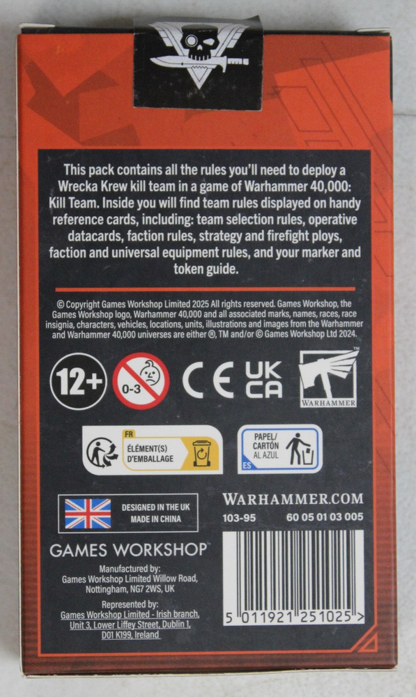 Warhammer 40,000 40k Kill Team Wrecka Krew Datacards New Unopened
