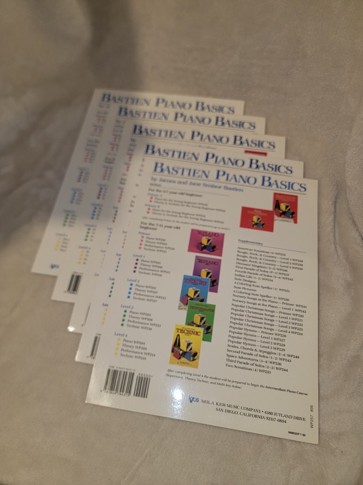 5 Bastien Piano Basics Note Designs,Note Pictures,Rhythm,Notes,Sight Reading NOS