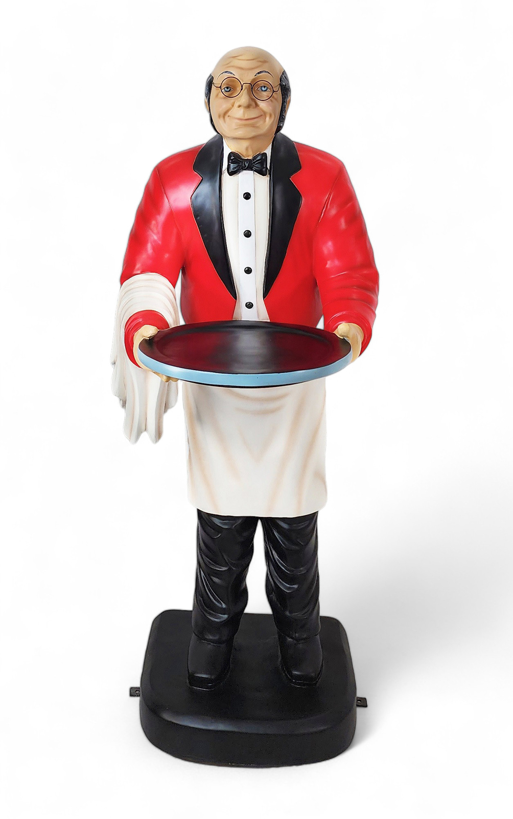 Waiter Old Man Butler Life Size Statue Holding Serving Tray 6FT Indoor & Outdoor