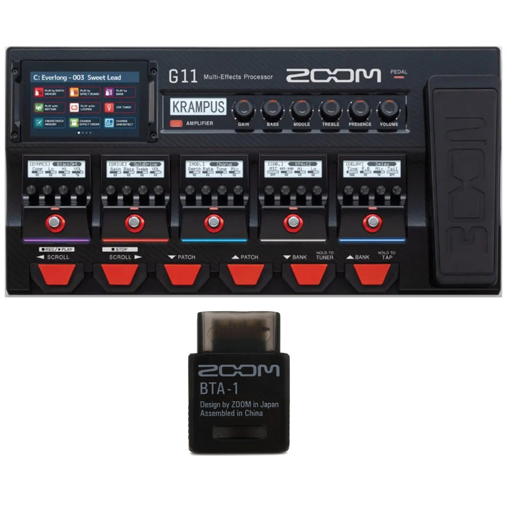Zoom G11 Multi-Effects Processor for Electric Guitar and BTA-1 Bluetooth Adaptor