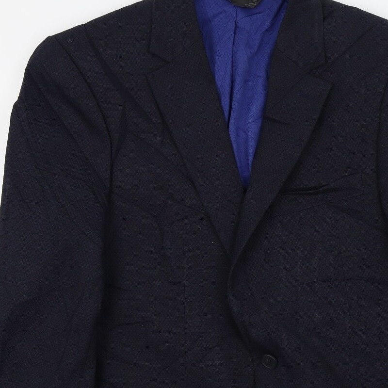 M&S Mens Blue Polyester Blend Jacket Suit Jacket Size 38