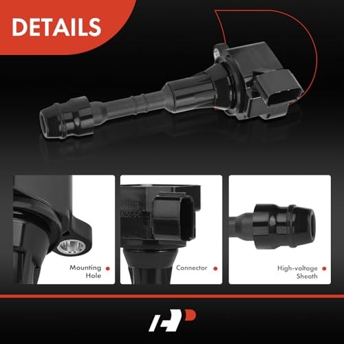 Engine Ignition Coil Pack Compatible with Infiniti FX35 2003-2008, G35 Black