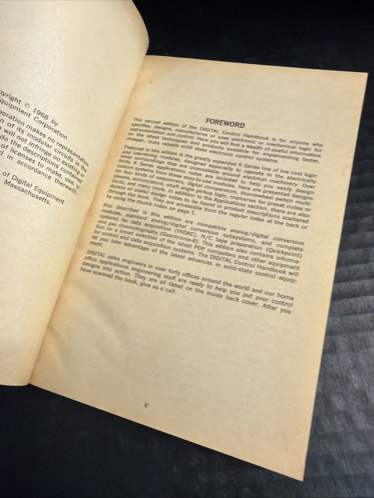 Rare Vintage Digital DEC Control Handbook 1968