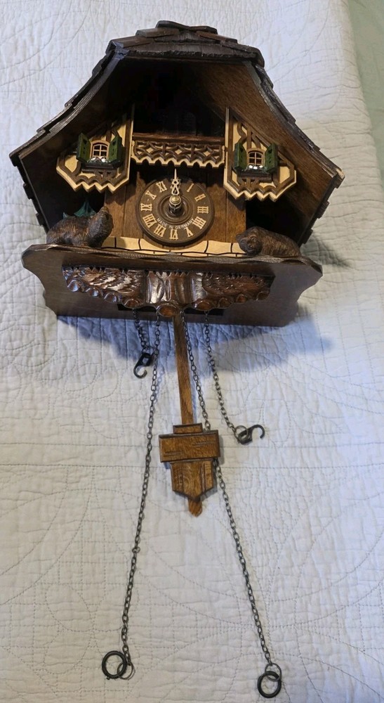 Vintage Germany Musical Cuckoo Clock Missing Backing & Weights