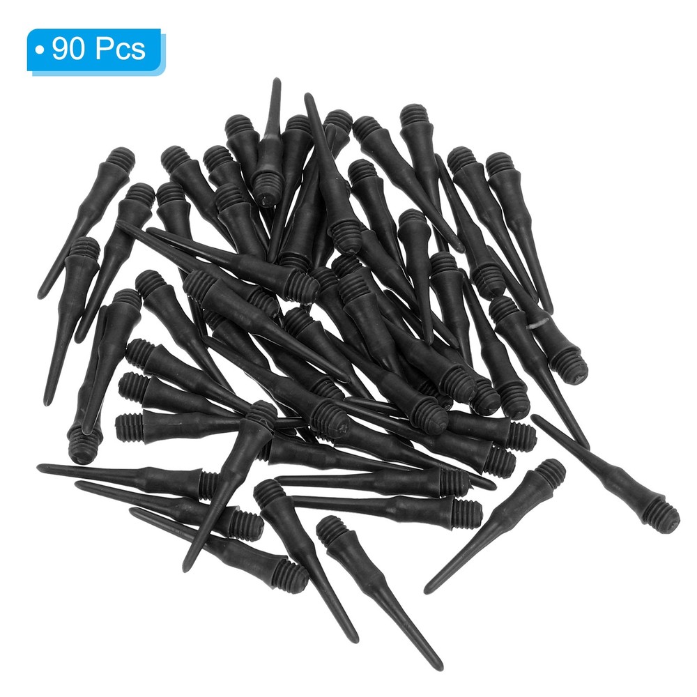 90Pcs 2BA Thread Plastic Soft Dart Tips Replacement Dart Accessories, Black