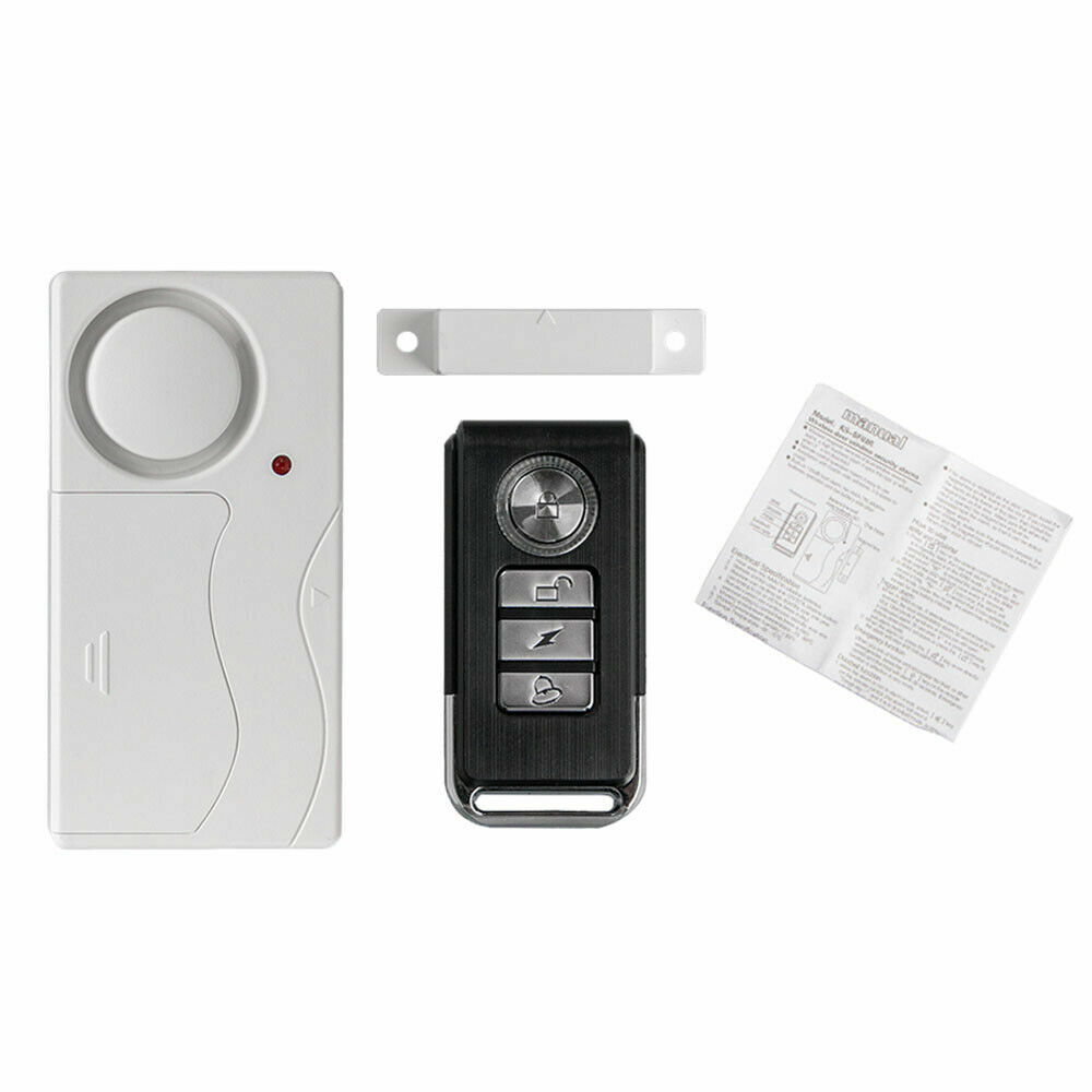 2 Set White Mini Simple Alarm System Panic Bell Super Loud Sound Wireless Remote