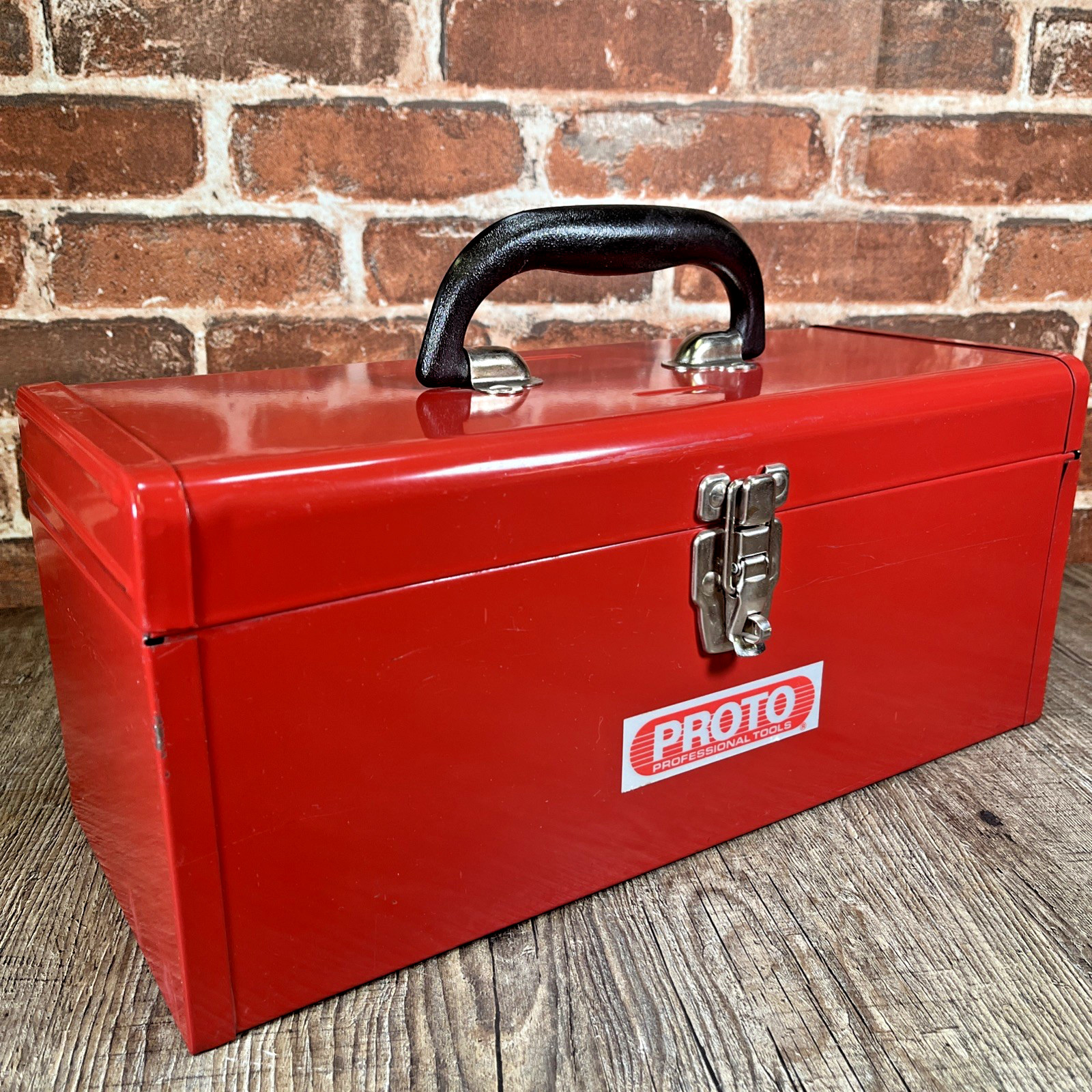 Proto metal tool box vintage Red 15 in Lockable With Tray Top Handle Clean Good