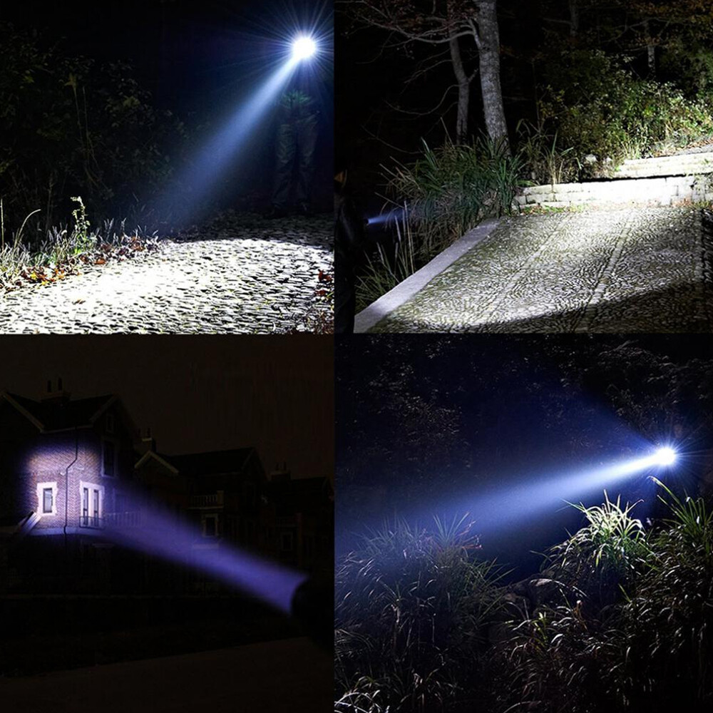 2-Pack Super-Bright 90000LM Light Lamp LED Tactical Flashlight 5 Modes Zoomable