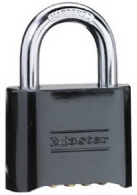 2-In. Combination Padlock, Black-Finish, Solid-Brass Case, Resettable - 178D