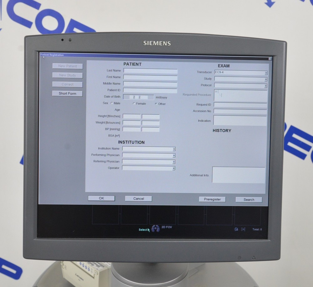 Siemens Acuson S2000 HELX Evolution Imaging Machine W/Siemens EC9-4 Handpiece