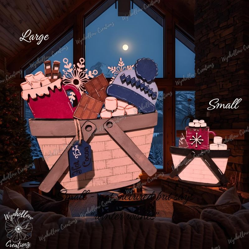Hot Cocoa Winter Interchangeable Basket Insert