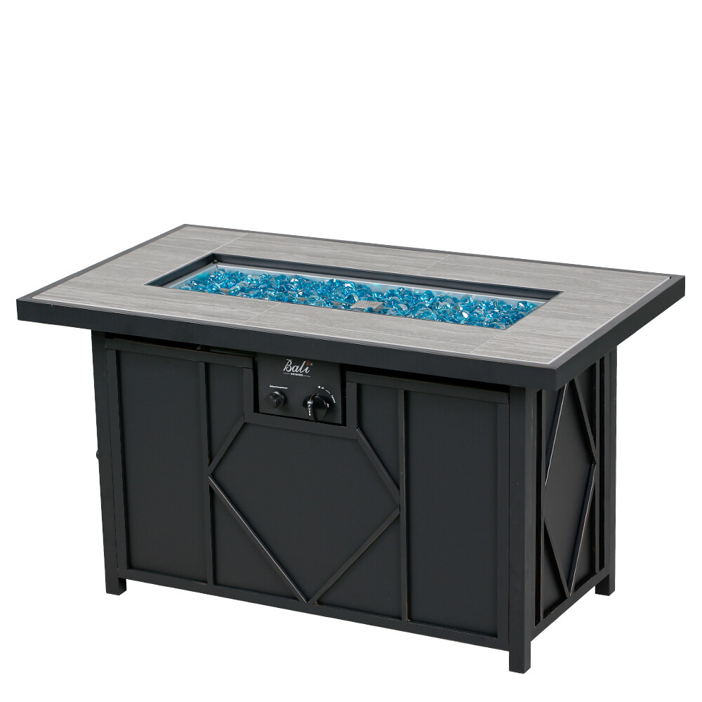 BALI OUTDOORS propane fire pit 42" Rectangular Gas Fire Pit Table 60000BTU Glass