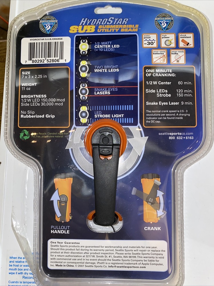 Hydrostar Submersible Utility Beam Flashlight