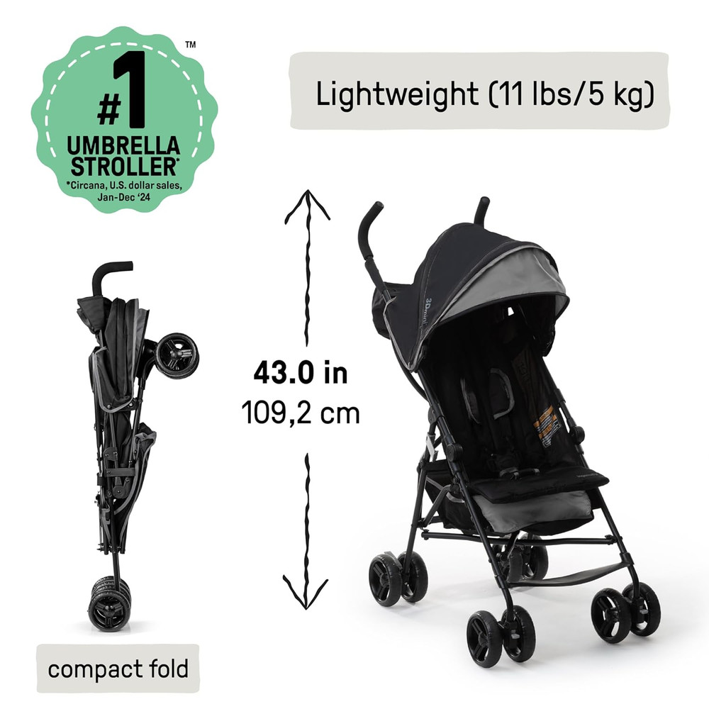 3D Mini Convenience Stroller – Lightweight Stroller with Compact Fold, Multi-Pos