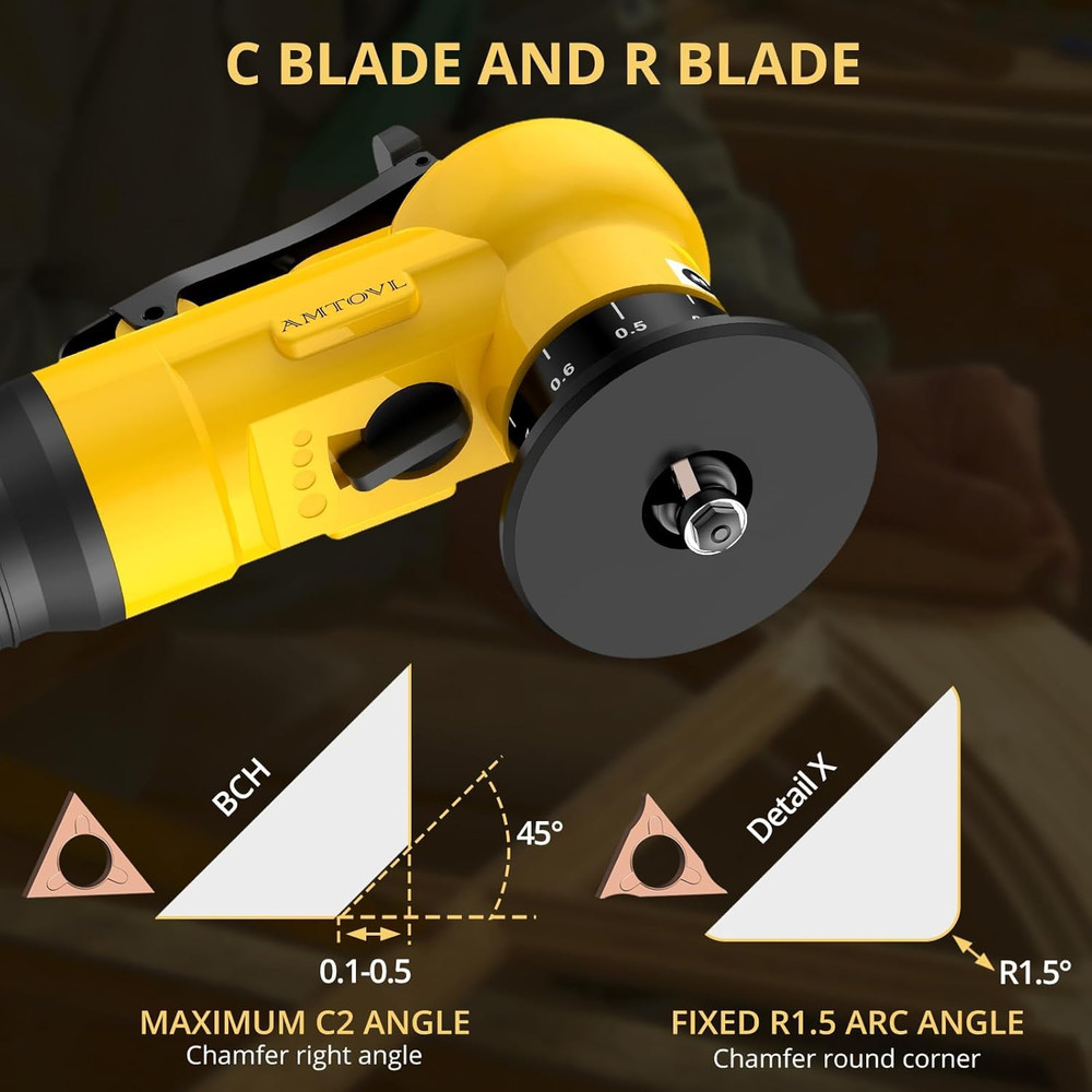 Pneumatic Chamfering Tool - Mini Air Chamfer Tool with 10 C-Angle & 10 R-Angle B