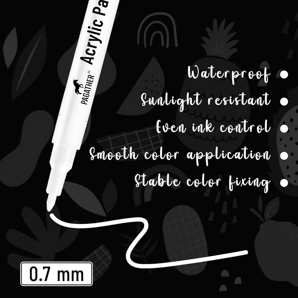 6-Pack Water-Based White Paint Markers for Multi-Surface DIY Crafts