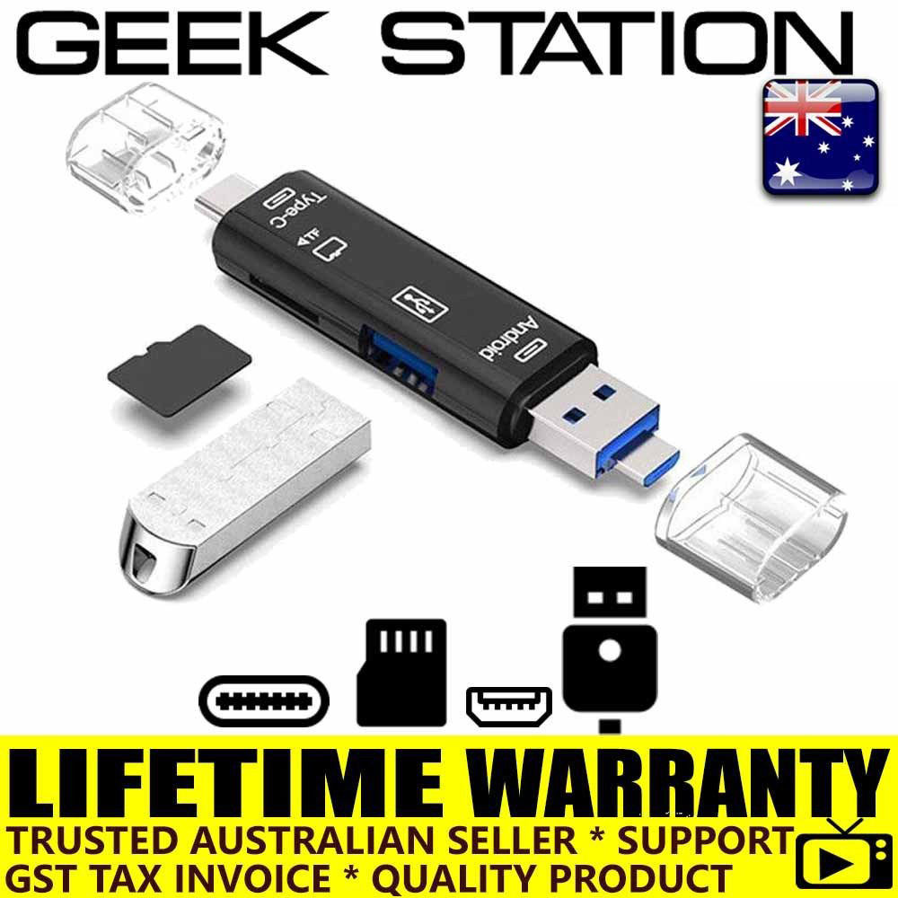 5 in 1 USB C Micro USB Memory Card Micro SD TF Reader Adapter for phone pc