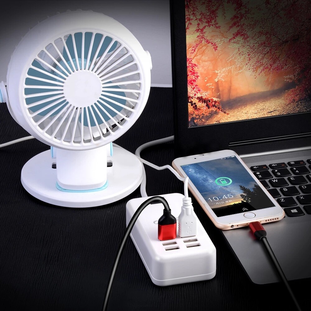 6 Port USB Hub Fast Wall Charger Station Multi-Function Desktop AC Power Adapter