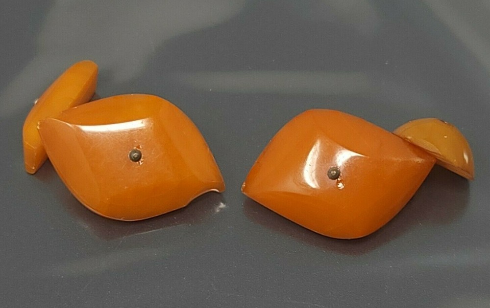 Vintage Victorian Butterscotch Amber Cufflinks
