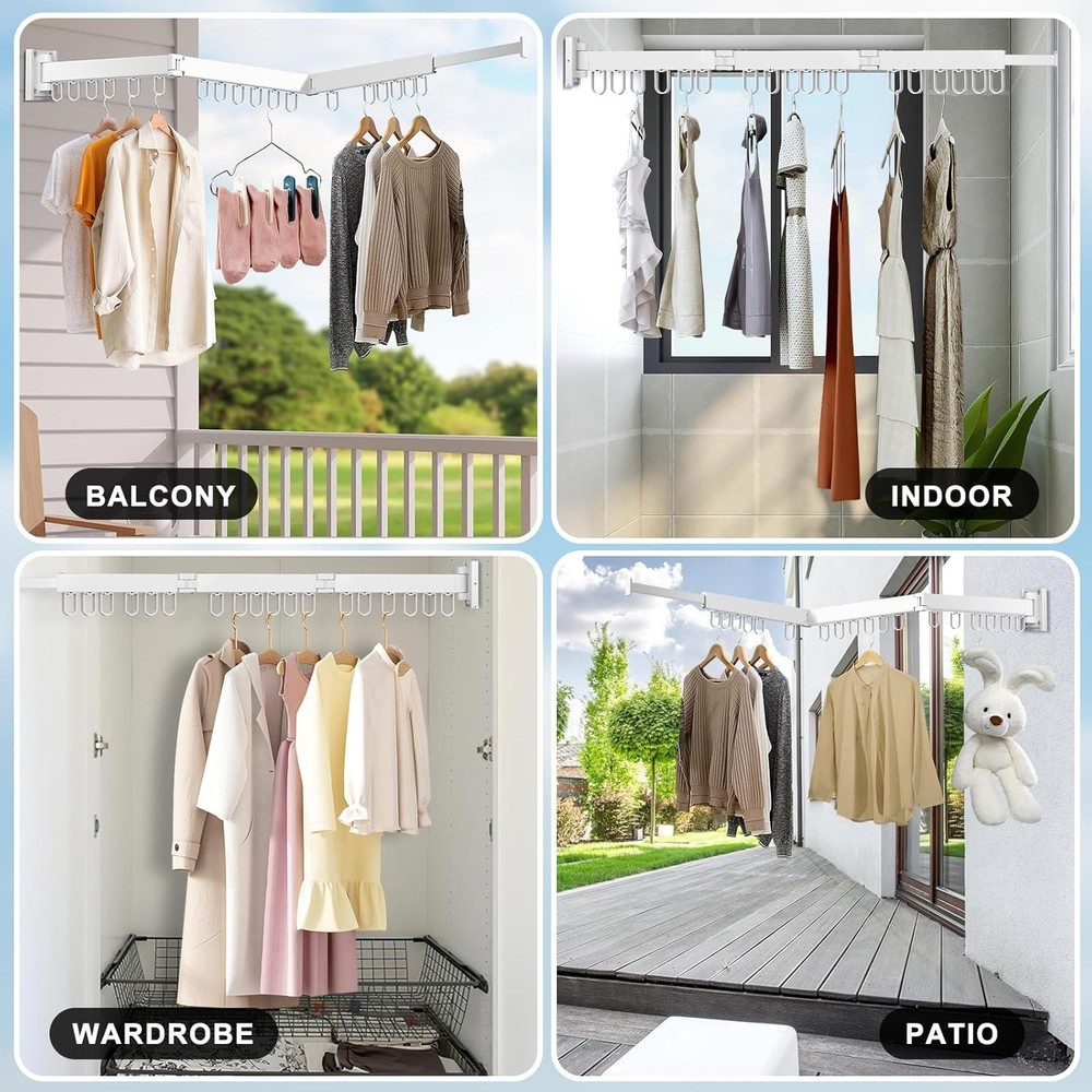 Collapsible Drying Rack with 2 Pack Fixed Frame, Foldable Laundry Rack in Tri-Fo