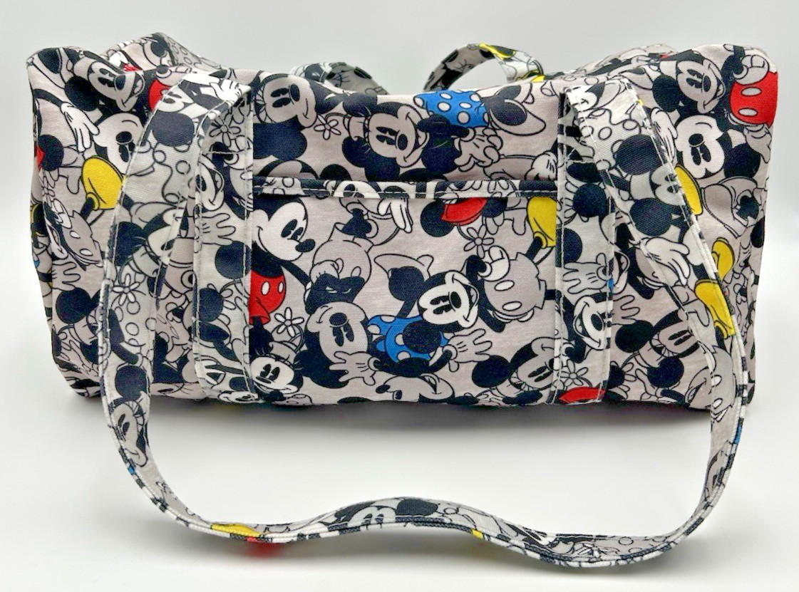 Disney Mickey & Minnie Mouse Gray Multicolor All Over Print Weekender Duffel Bag