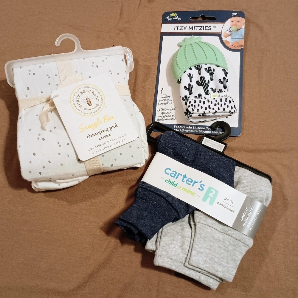 3pc Newborn Baby Bundle Burts Bees