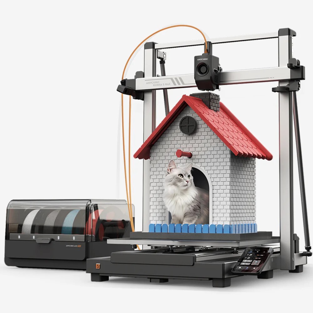 ANYCUBIC Kobra 3 Max Combo EB Version 3D Printer Max 600mm/s Multicolor Print