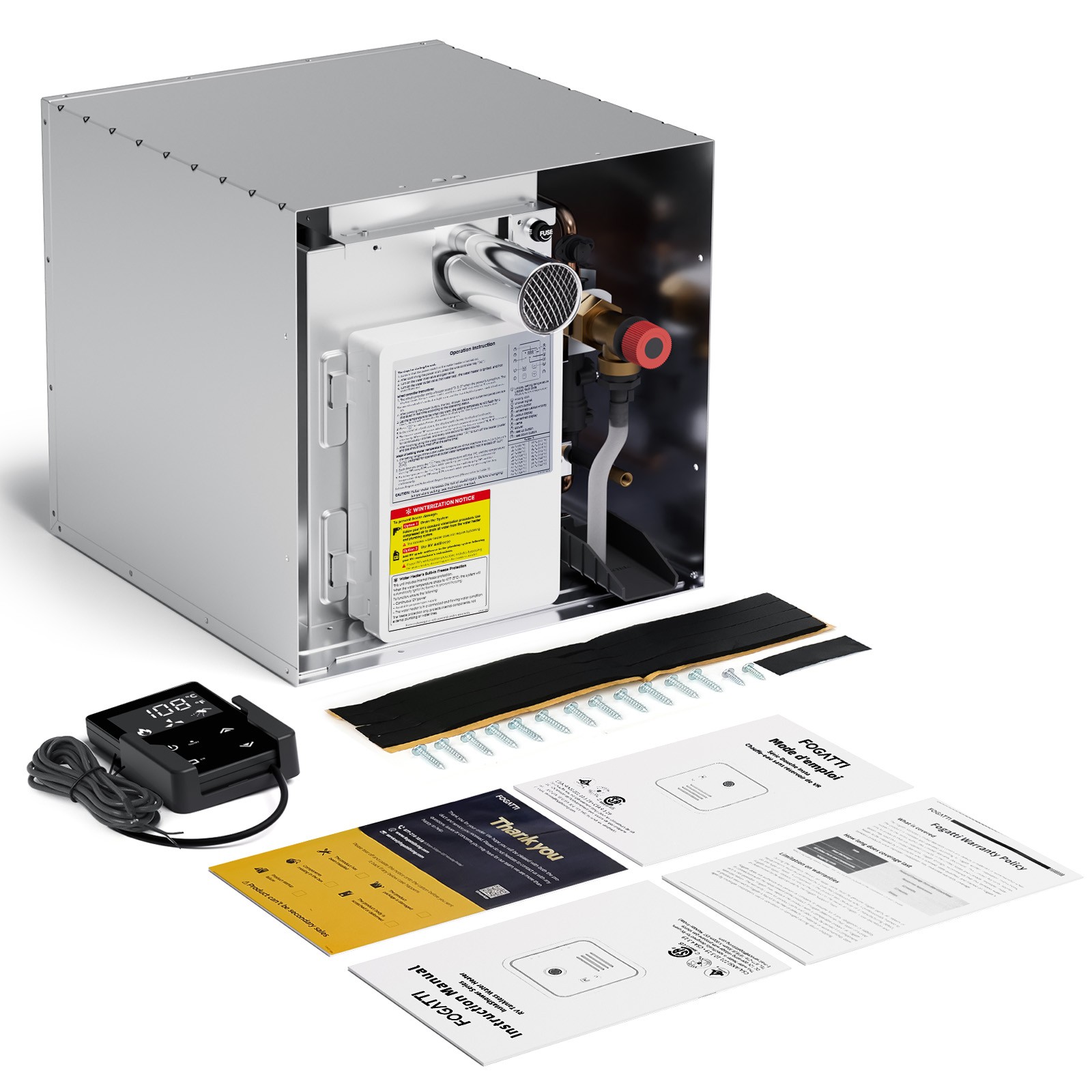 RV Tankless Water Heater Propane 3.5 GPM 60,000 BTU w/ 15*18'' or 18*18'' Door