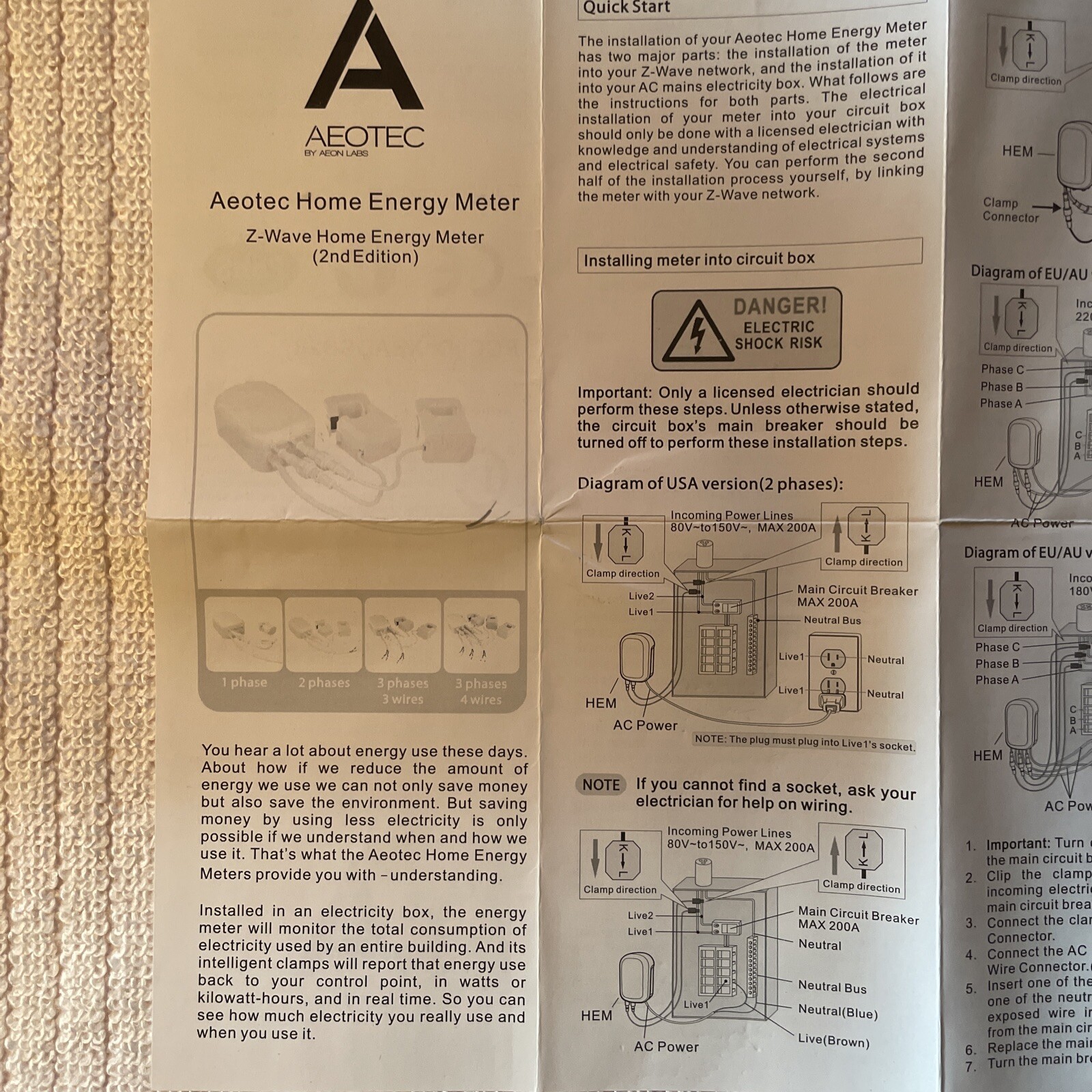 Aeotec Aeon Labs home Energy Meter 2nd Edition Zwave enabled DSB28-ZWUS