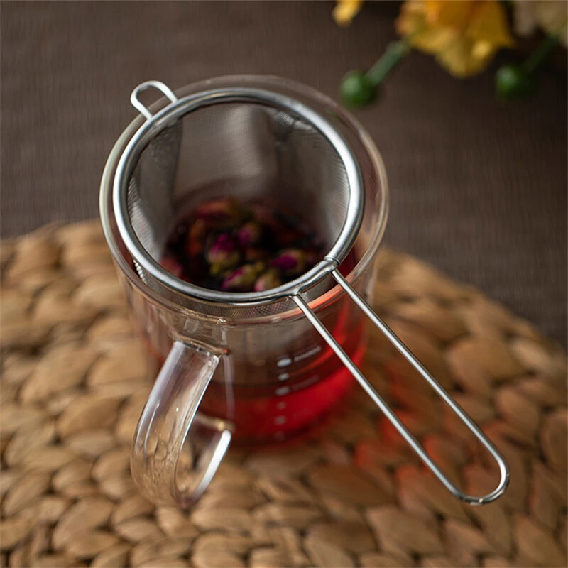 Tea Infuser with Handle Fine Mesh Reusable Tea Leaf Strainer Coffee Flour Filter