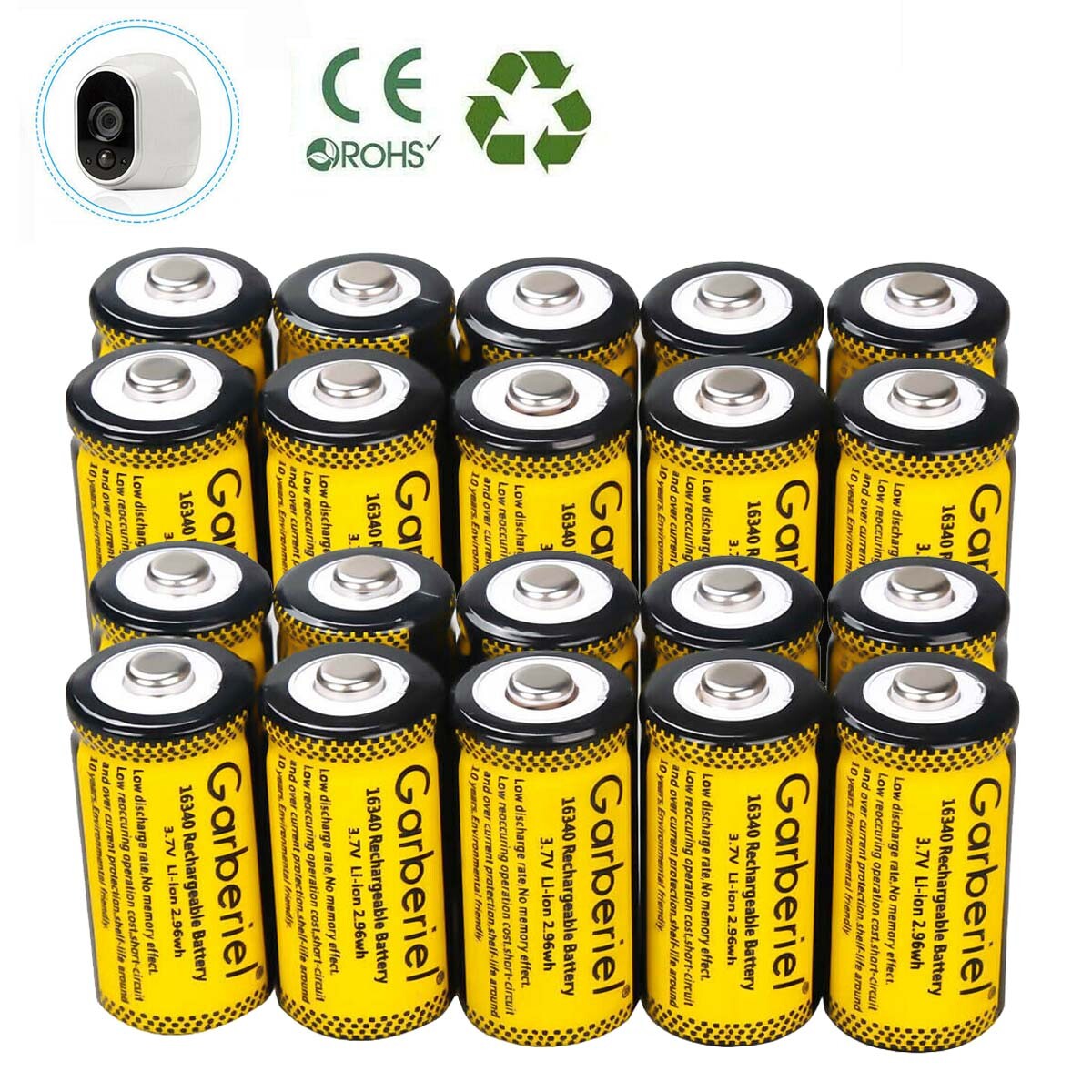 Lot 2800mAh Batteries CR123A 16340 Rechargeable Lithium Battery / Smart Charger