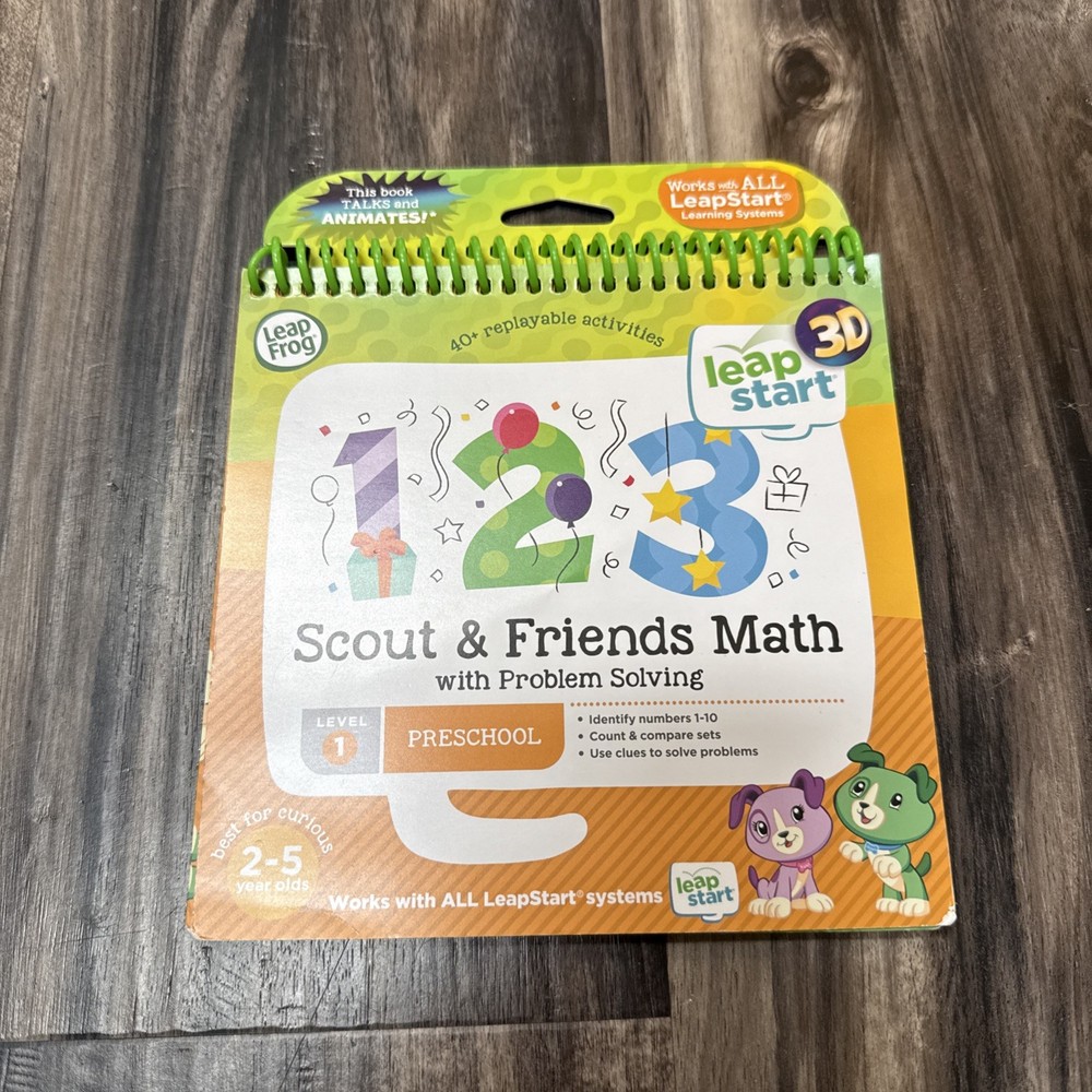 LeapFrog Leap Start 3D Preschool book — SCOUT & FRIENDS MATH PROBLEM SOLVING