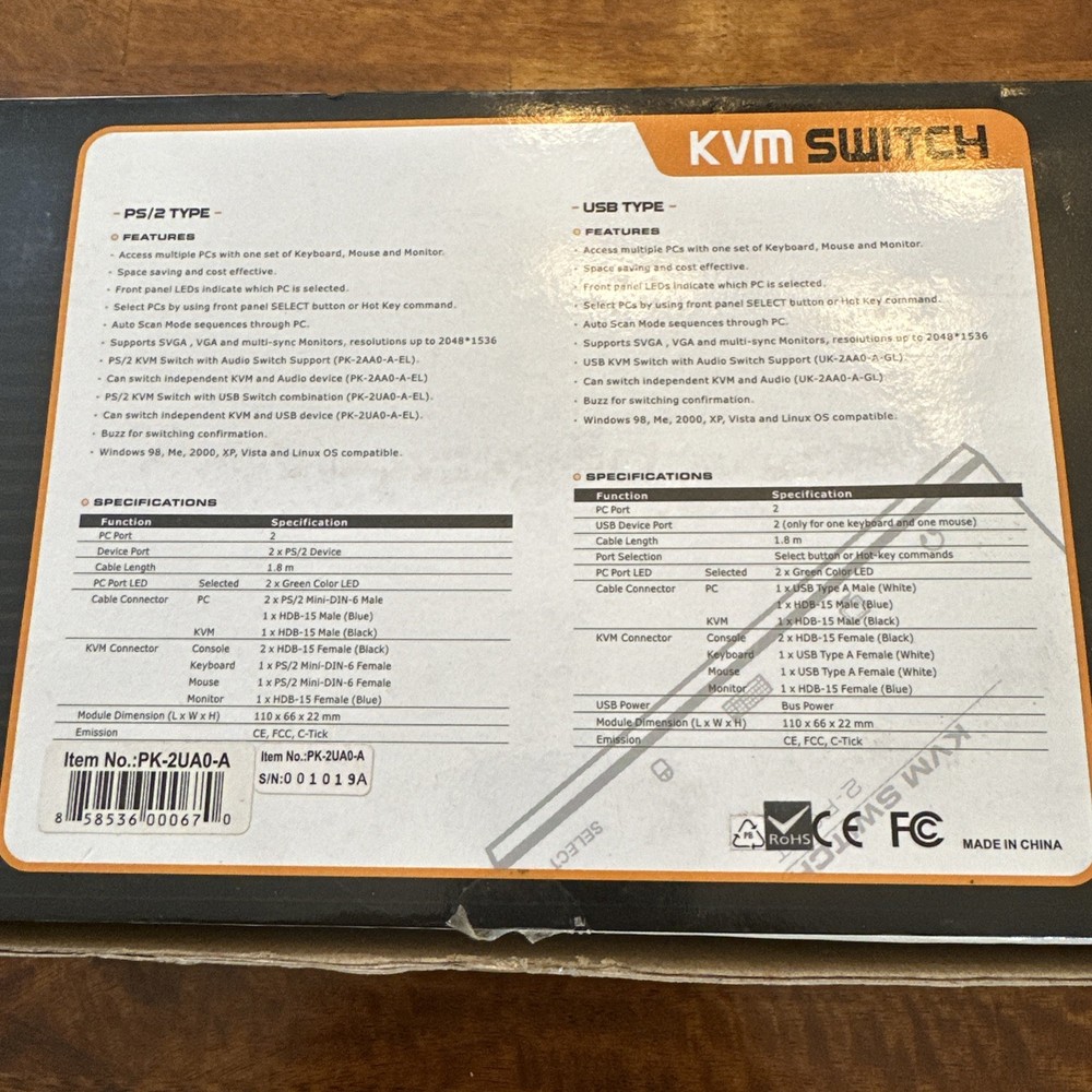 Brand New KVM Switch Mini Size