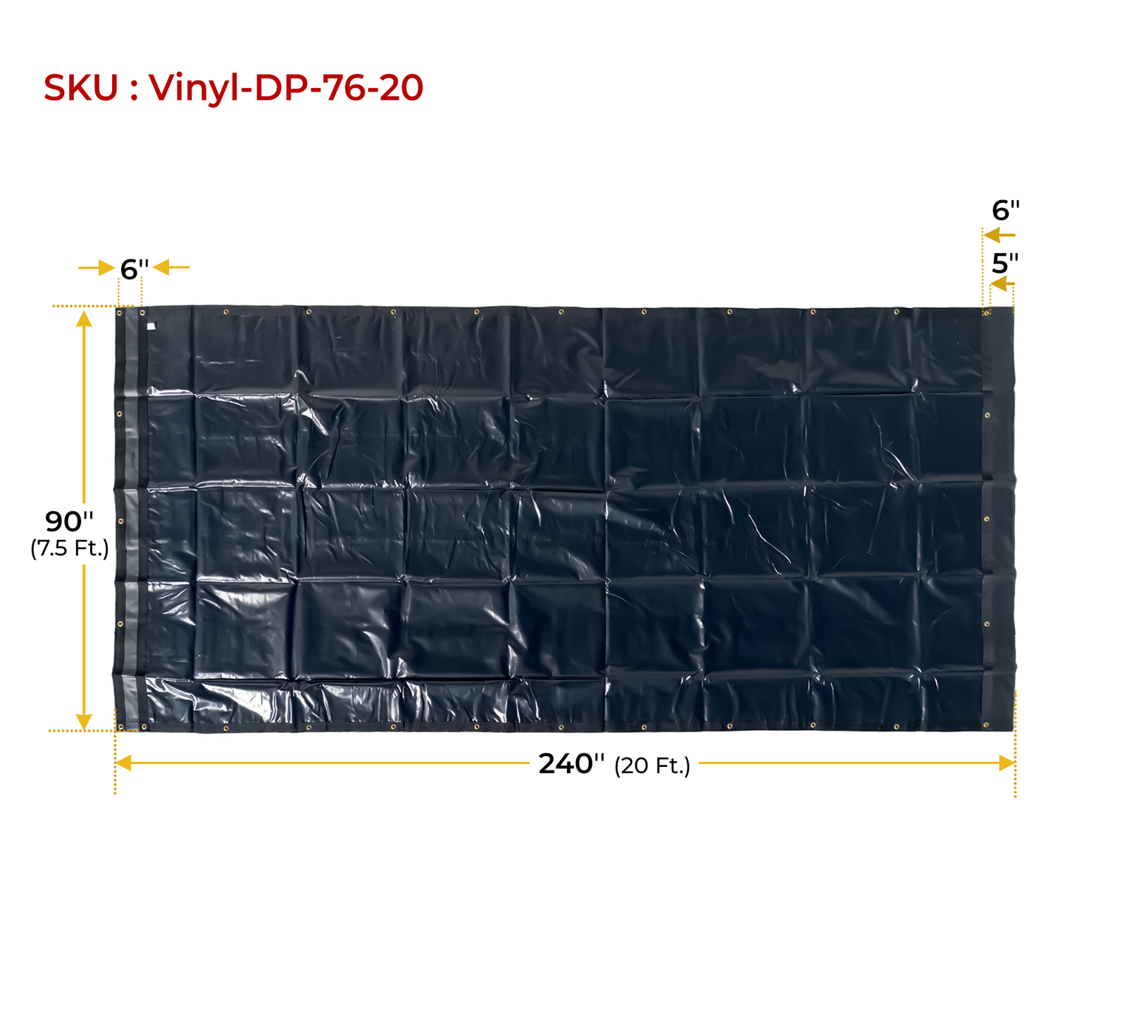 7'6" x 20' 18Oz Vinyl Asphalt Dump Truck Trailer Tarp Waterproof Double Pocket