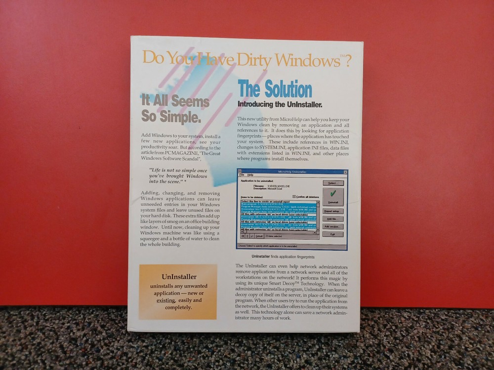 Vintage Windows 3.5" Floppy Disk MicroHelp Utilities for Windows Uninstaller