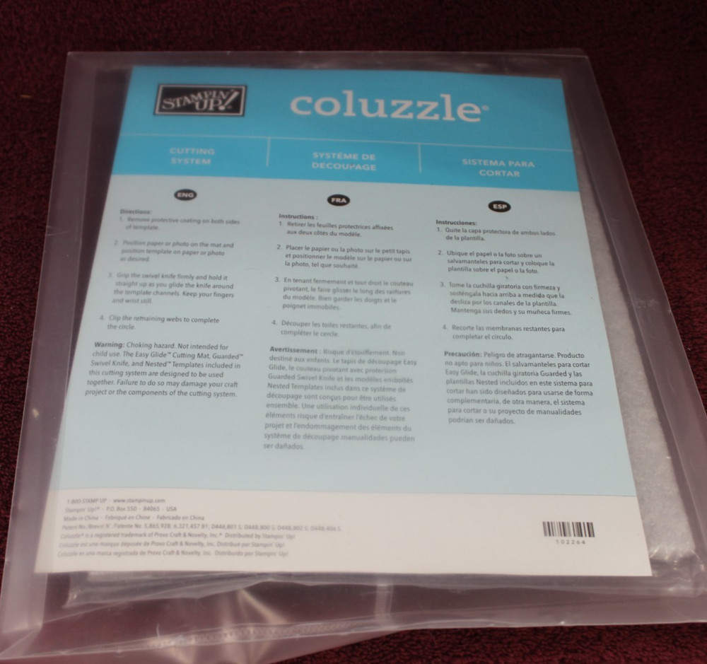 Stampin Up Coluzzle Cutting System - Circle, Oval Templates Only