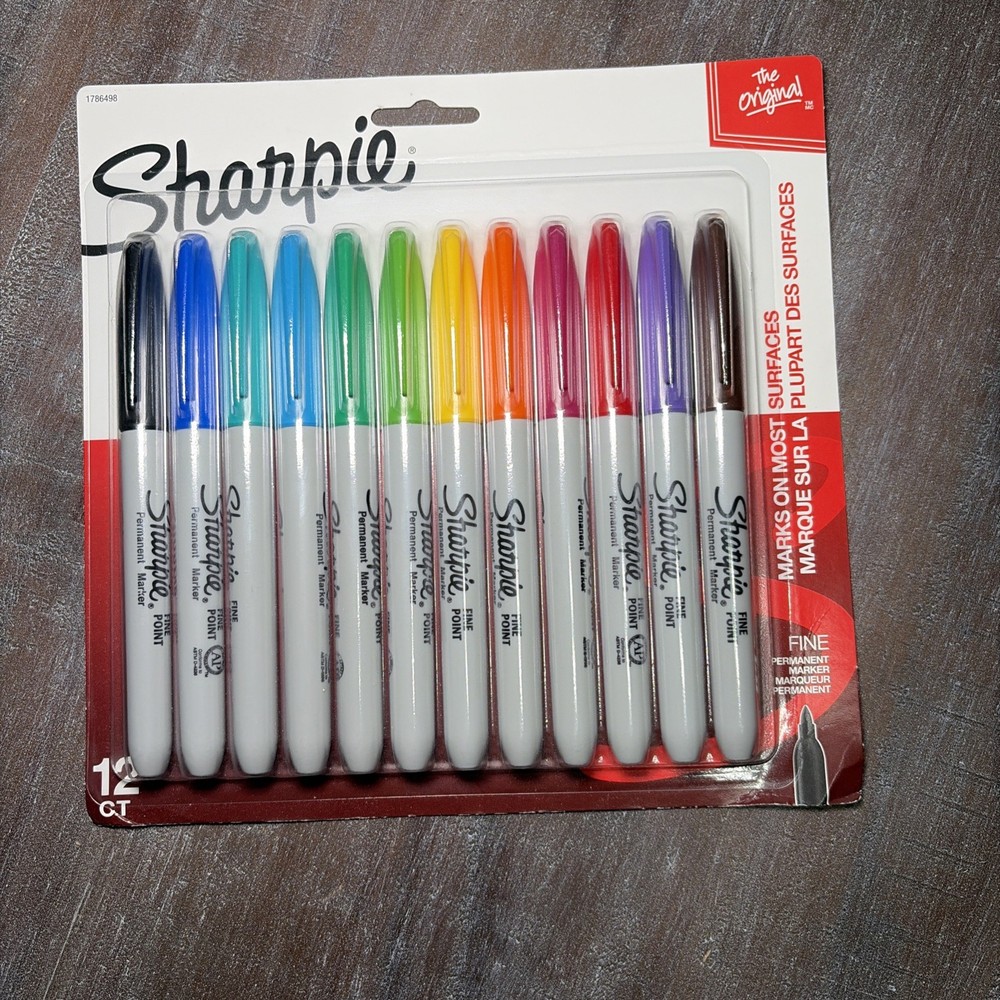 Sharpie Fine Point Assorted Color Permanent Markers - 12 CT