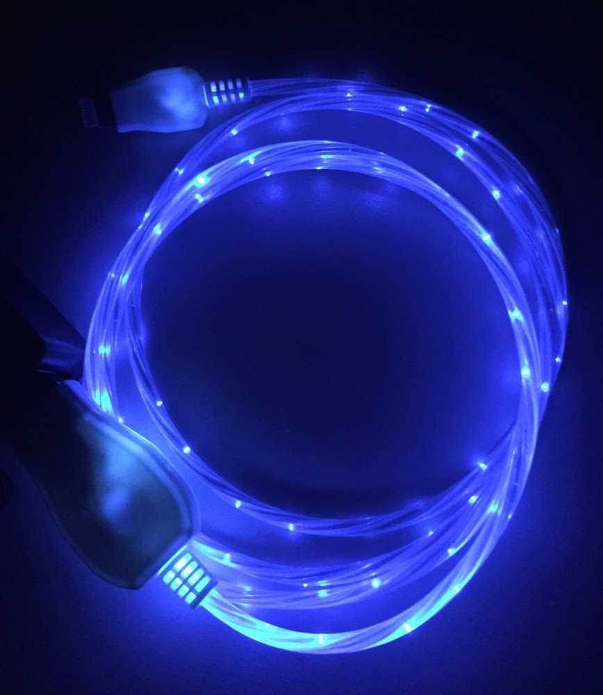 FLOW LIGHT-UP 3FT LED el data/sync USB charger cable FOR MICRO USB ANDROID PHONE