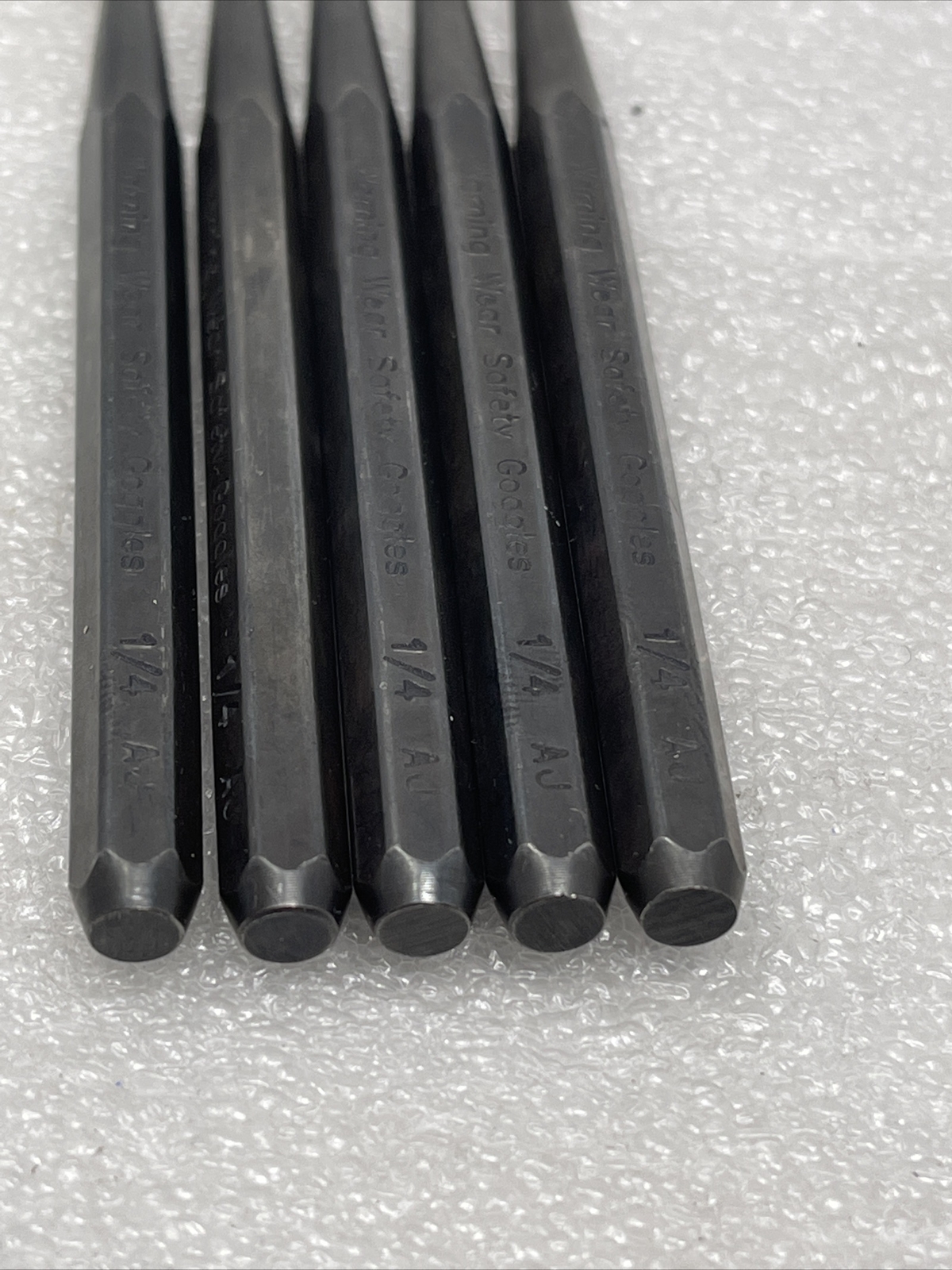 Lot of (5) SK Hand Tools 1/4” Center Punches, 3 3/4” Long, 6908, USA Made, New