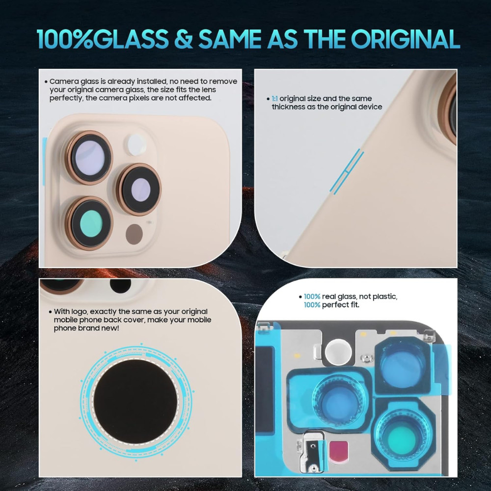 Back Glass replacement With Magnet Camera Len Lot for iPhone 16/Plus/16 Pro Max