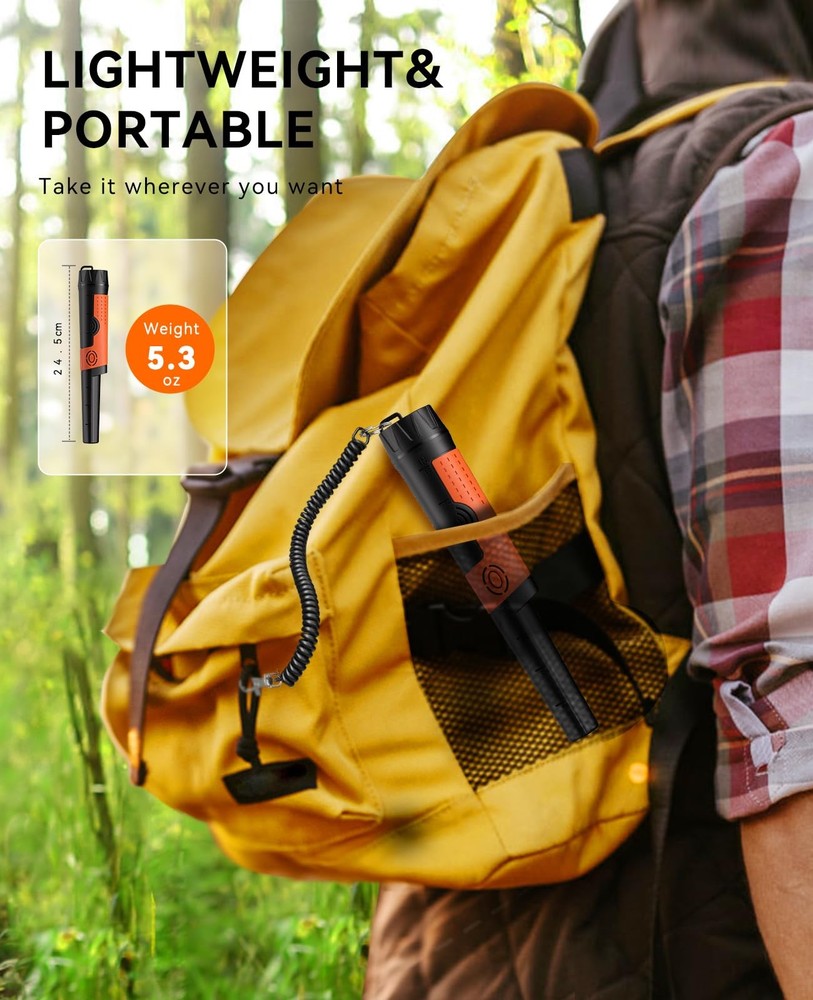 Metal Detector Pinpointer for Adults & Kids - Waterproof Handheld Pin Pointer...