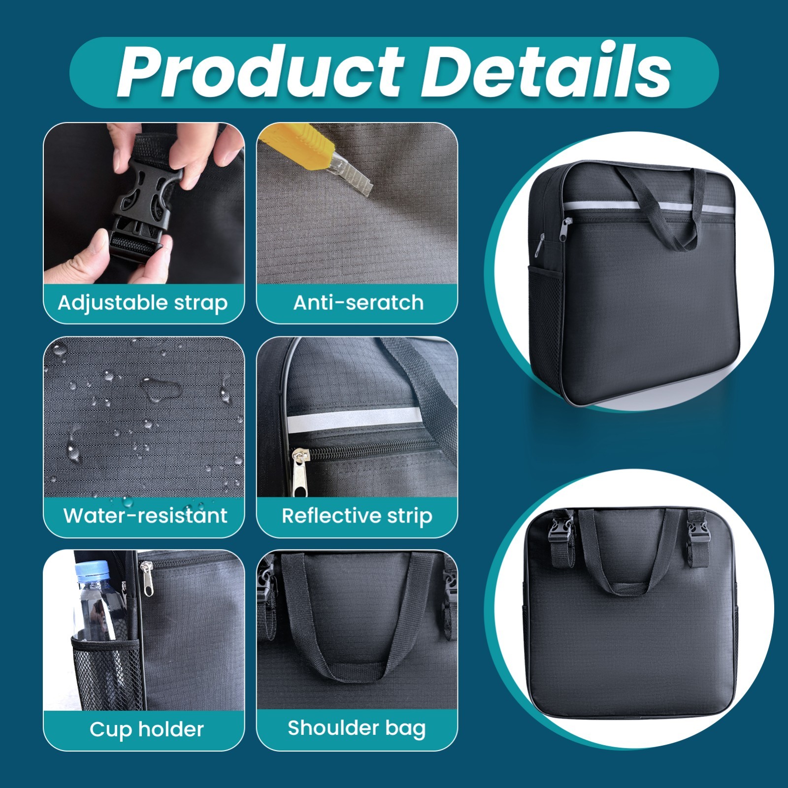 Large Capacity Backpack for Wheelchair/Mobility Scooter, Multifunctional Handbag
