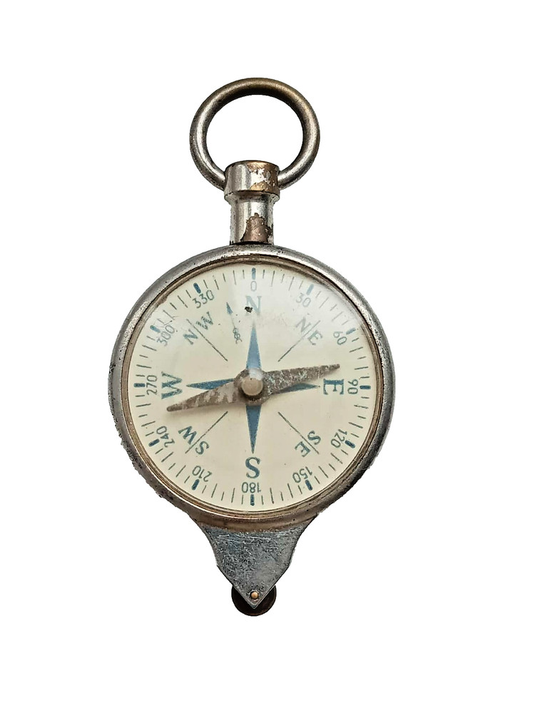 Vintage 1920s Compass and Conversion Calculator