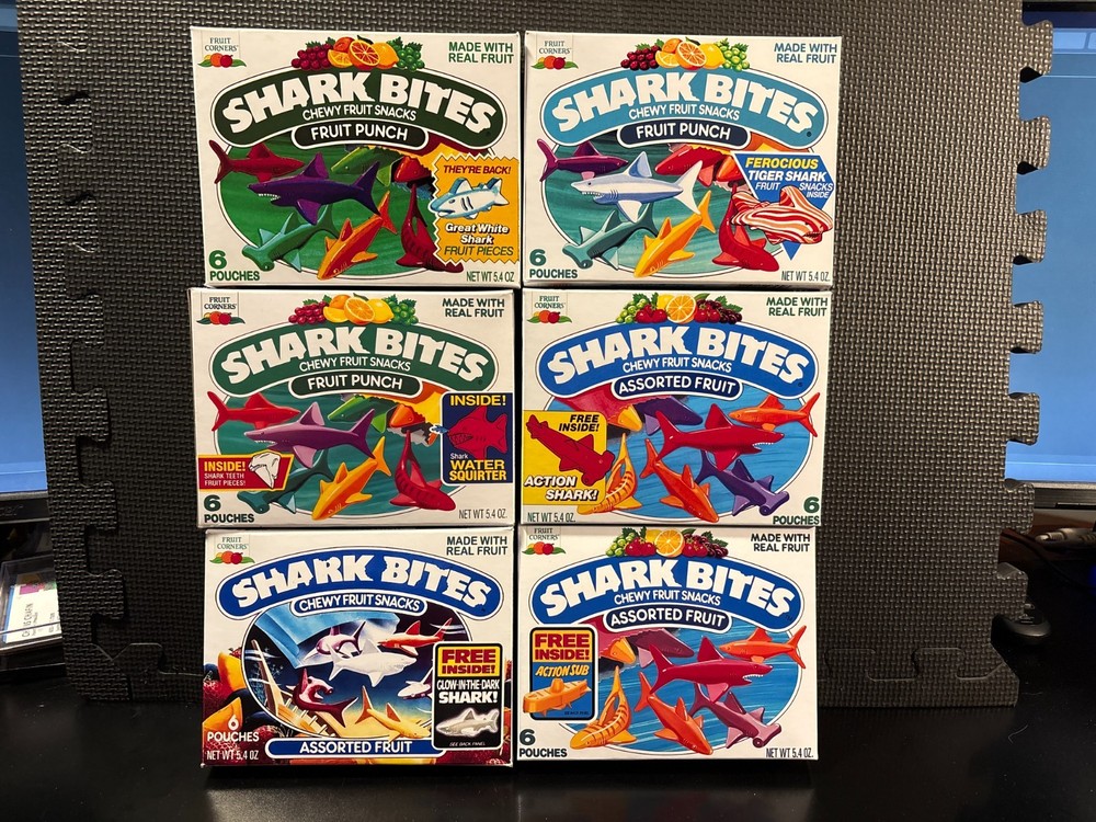 Shark Bites fruit snacks - 6 empty custom design display boxes
