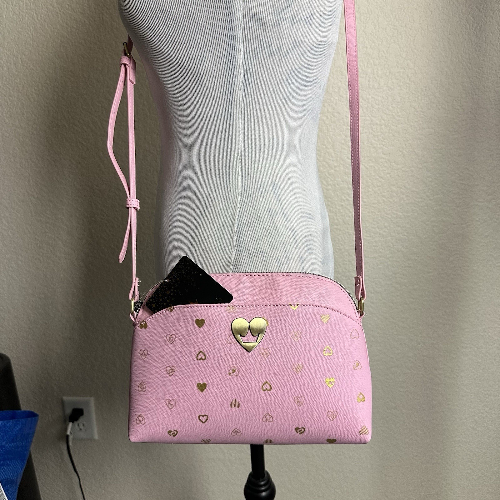 Disney Princess Crossbody Bag Pink Gold Hearts Limited Edition Purse Brand New