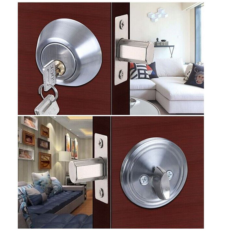 Round Single Cylinder Deadbolt Security Door Lock With Key Safe Lock Door Knobs